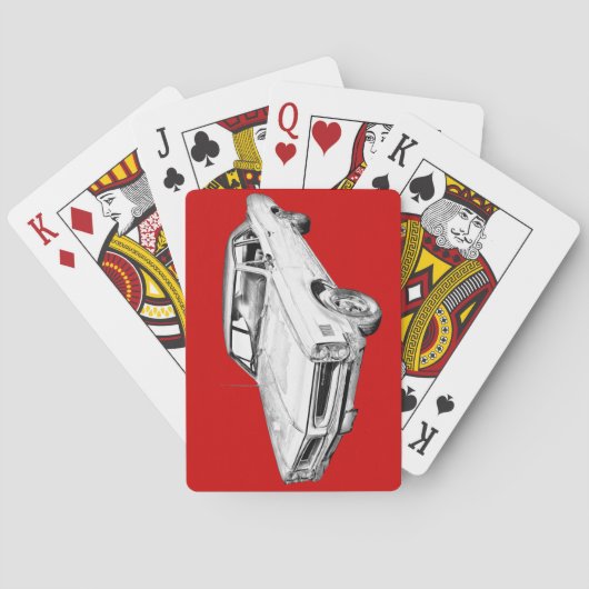 1966 Pontiac Lemans Car Illustration Spielkarten (Rückseite)