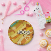 1966 - Retro Vintager 60er Geometric Design - Pappteller (Party)