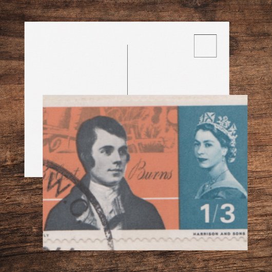 1966 Robert-Burns-Briefmarke | Antique Literary Postkarte