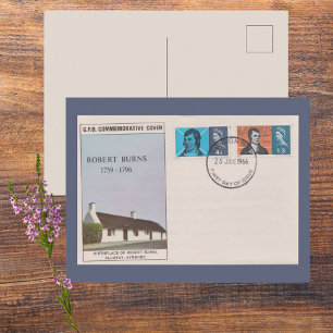 1966 Robert Burns Ersttagsbrief Antiquität Literar Postkarte