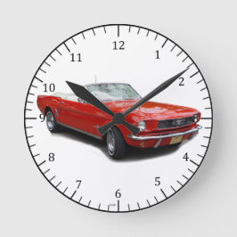 1966 rote Cabrio-Oldtimer-Uhr Runde Wanduhr