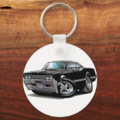 1966 Schwarzes Glas-Altfahrzeug Schlüsselanhänger (Vorderseite)