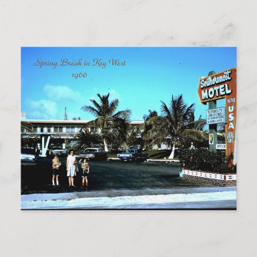 1966 Southernmost Motel Key West, Spring Break ... Postkarte (Vorderseite)