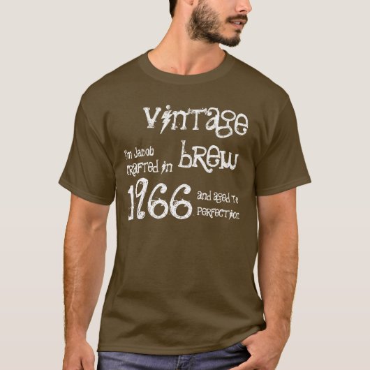 1966 Vintager Brew-50. Geburtstags-lustiges T-Shirt (Vorderseite)