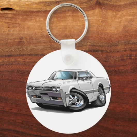 1966 Weißer Oldtimer Schlüsselanhänger (Vorderseite)