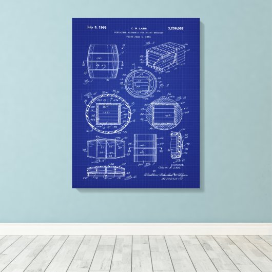 1966 Whiskey Container Art Leinwanddruck (Insitu (Holzboden))
