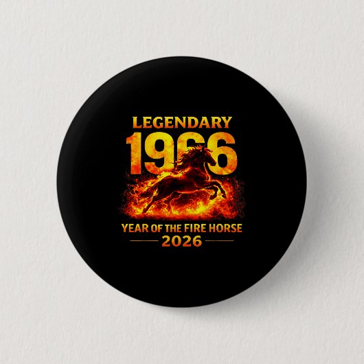 1966 Year Of The Fire Horse 60th Birthday Chinese  Button (Vorderseite)