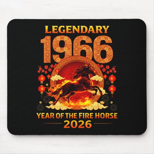1966 Year Of The Fire Horse 60th Birthday Chinese Mousepad (Vorne)