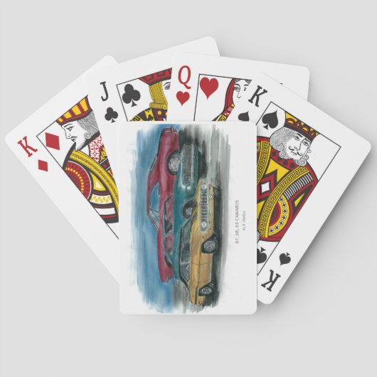 1967, 1968, 1969 klassische camaros Spielkarten (Rückseite)