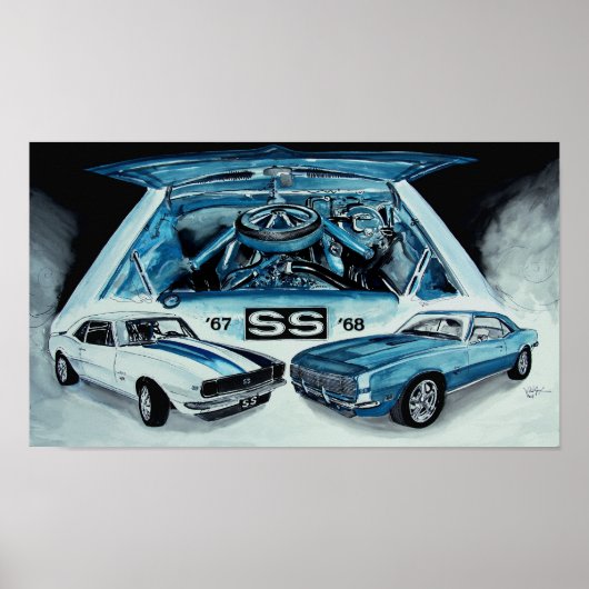 1967 1968 Chevy Camaro SS ART DESIGN by VinnyFish Poster (Vorne)