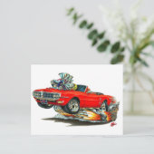 1967-68 Feuervogelrotes Cabrio Postkarte (Stehend Vorderseite)