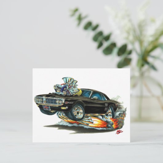 1967-68 Firebird Black Car Postkarte (Stehend Vorderseite)