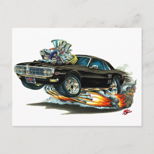 1967-68 Firebird Black Car Postkarte (Vorderseite)