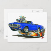 1967-68 Firebird Blue Convertible Postkarte (Vorne/Hinten)