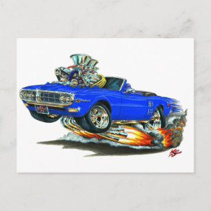1967-68 Firebird Blue Convertible Postkarte