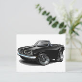 1967-69 Barracuda Black Convertible Postkarte (Stehend Vorderseite)