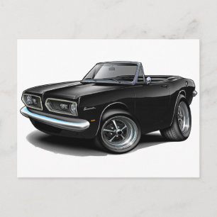 1967-69 Barracuda Black Convertible Postkarte