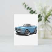1967-69 Barracuda Lt Blue Convertible Postkarte (Stehend Vorderseite)