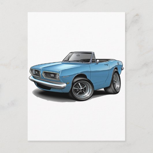 1967-69 Barracuda Lt Blue Convertible Postkarte (Vorderseite)