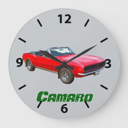 1967 Cabrio Camaro Muscle Car Große Wanduhr (Vorderseite)