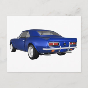 1967 Camaro SS: Blau: 3D-Modell: Postkarte