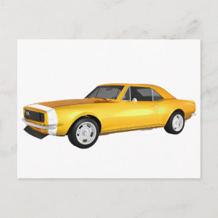 1967 Camaro SS: Gelbes Finish: 3D Modell: Postkarte