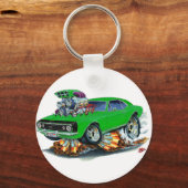 1967 Camaro SS Green-Black Car Schlüsselanhänger (Vorderseite)