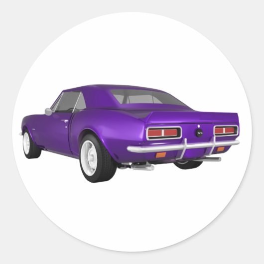 1967 Camaro SS: Lila Finish: 3D-Modell: Runder Aufkleber (Vorderseite)