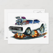 1967 Camaro SS White-Black Car Postkarte (Vorne/Hinten)