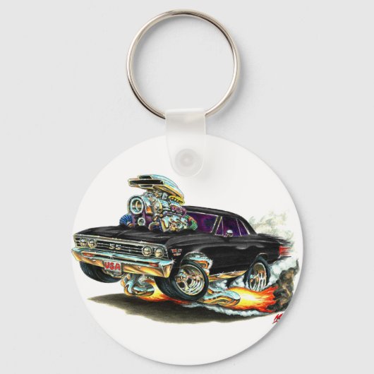 1967 Chevelle Black Car Schlüsselanhänger (Vorderseite)
