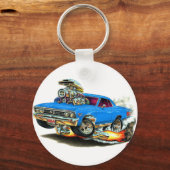 1967 Chevelle Blue Car Schlüsselanhänger (Vorderseite)