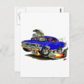 1967 Chevelle Dark Blue Car Postkarte (Vorne/Hinten)