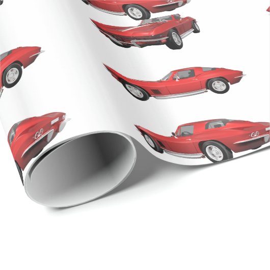 1967 Corvette C2 Geschenkpapier (Rolleneckpunkt)