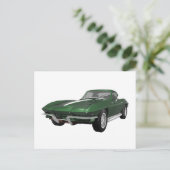 1967 Corvette Sports Car: Green Finish: Postkarte (Stehend Vorderseite)