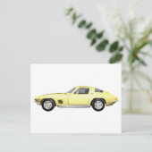 1967 Corvette Sportwagen: Gelbfinish Postkarte (Stehend Vorderseite)