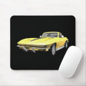1967 Corvette Sportwagen: Gelbfisch Mousepad (Mit Mouse)
