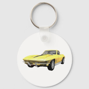 1967 Corvette Sportwagen: Gelbfisch Schlüsselanhänger