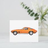 1967 Corvette Sportwagen: Orange Finish Postkarte (Stehend Vorderseite)