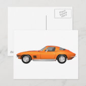1967 Corvette Sportwagen: Orange Finish Postkarte (Vorne/Hinten)