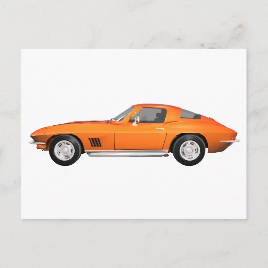 1967 Corvette Sportwagen: Orange Finish Postkarte (Vorderseite)