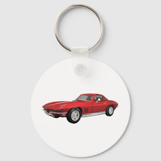 1967 Corvette: Sportwagen: Red Finish: Schlüsselanhänger (Vorderseite)