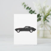 1967 Corvette Sportwagen: Schwarzes Finish: Postkarte (Stehend Vorderseite)