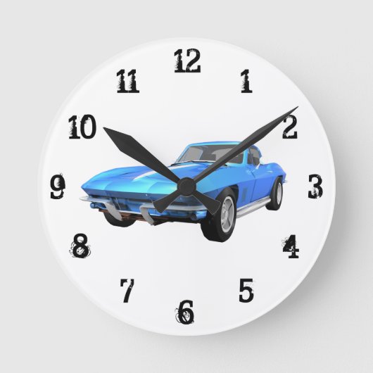 1967 Corvette: Wall Clock Runde Wanduhr (Vorderseite)