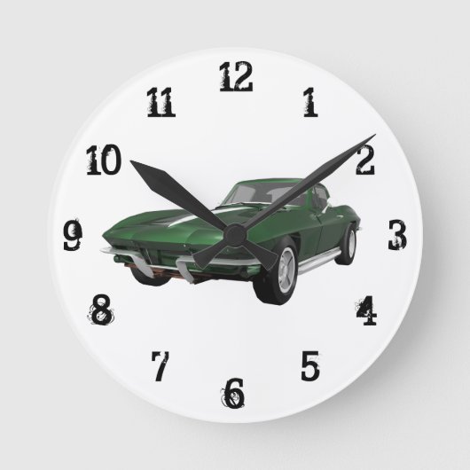 1967 Corvette: Wall Clock Runde Wanduhr (Vorderseite)