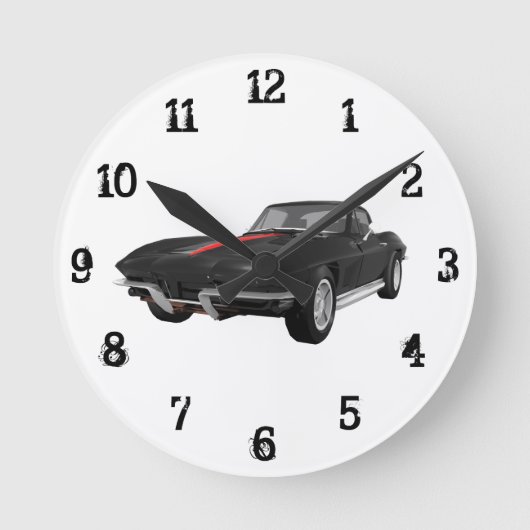 1967 Corvette: Wall Clock Runde Wanduhr (Vorderseite)