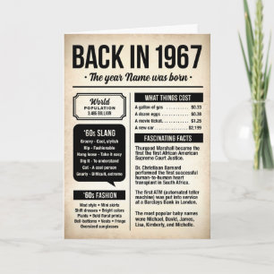 1967 Damals, Wissenswertes zum Geburtstag Grußkart Karte