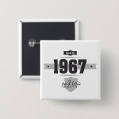 1967 geboren (Dunkel- und Hellgrau) Button (Vorne & Hinten)