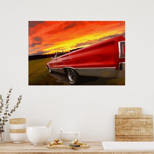 1967 Plymouth Satellite Convertible Sky Fire Poster (Küche)