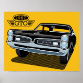 1967 Pontiac GTO Schwarzer HINTERGRUND FARBE EDITA Poster (Vorne)