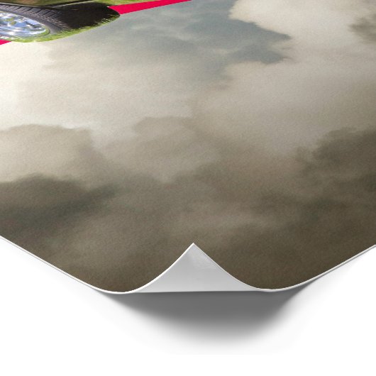 1967 Pontiac GTO und amerikanische Flagge Poster (Ecke)